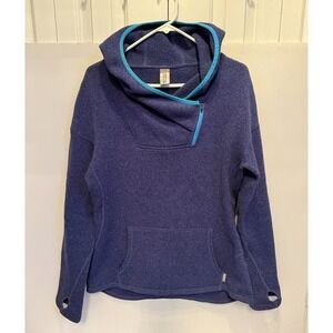Stio Fleece Hoodie Womens Large Purple Sweetwater 1/4 Zip Pullover Thumb Holes